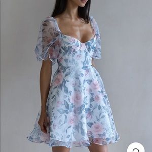 Lichi Airy Puff Sleeve Mini Dress